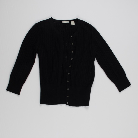 HALOGEN Medium Black Button Cardigan - Picture 1 of 1